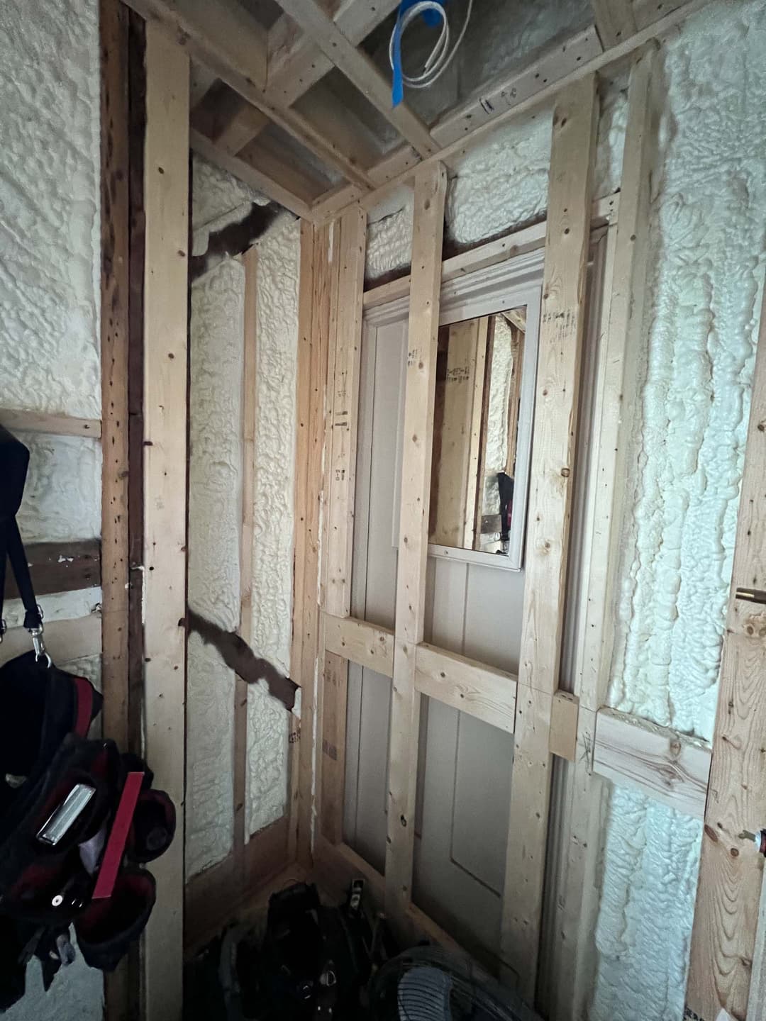 Bath 3 Renovation. Back of shower was a closet