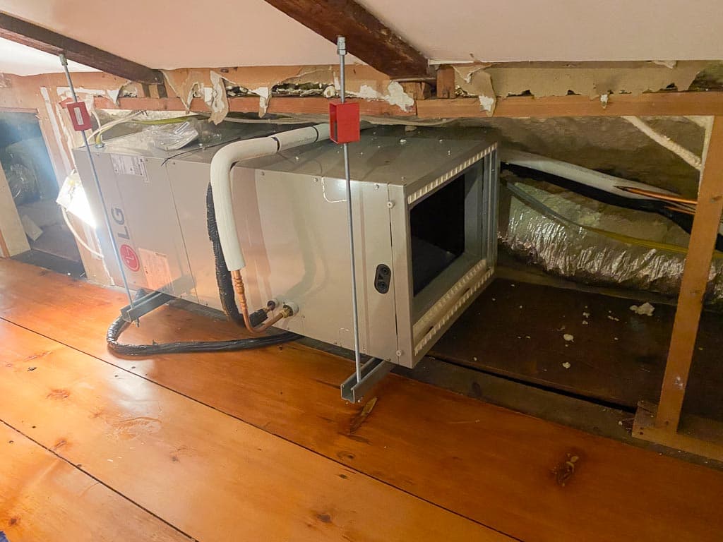 New HVAC system hung