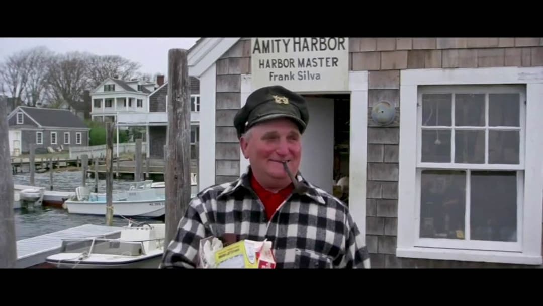 Don Poole. On the set of Jaws – Conway house in the background